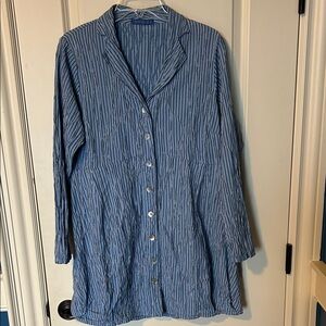 Cut Loose Textured Blue Striped Shirt, L
